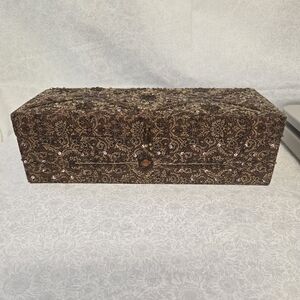 Ornate Brown Jewelry Box with Intricate Design